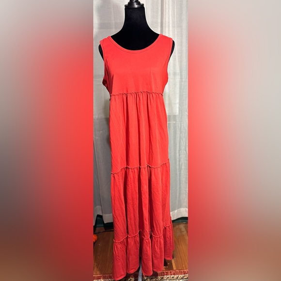 J. Jill Dresses & Skirts - J.Jill Rust Orange Tiered Sleeveless Maxi Dress